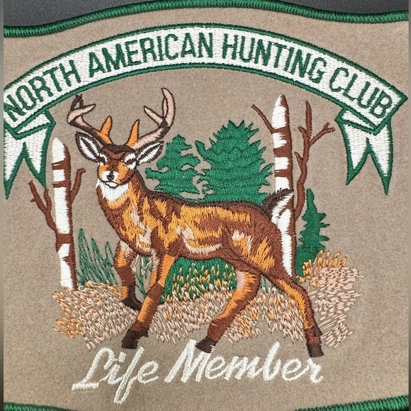 Vintage North American Hunting Club Life Member Patch Large Embroidered New - Picture 2 of 5